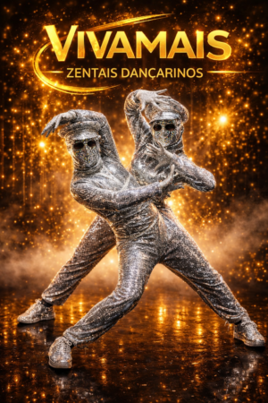Zentais Dançarinos VivaMais - Dupla de dançarinos em traje zentai espelhado para festas e eventos em São Paulo