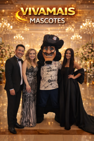 Mascote personalizado VivaMais para festas e eventos em São Paulo