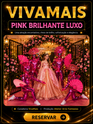 Pink Brilhante Luxo Combo 4 Artistas para Eventos e Festas