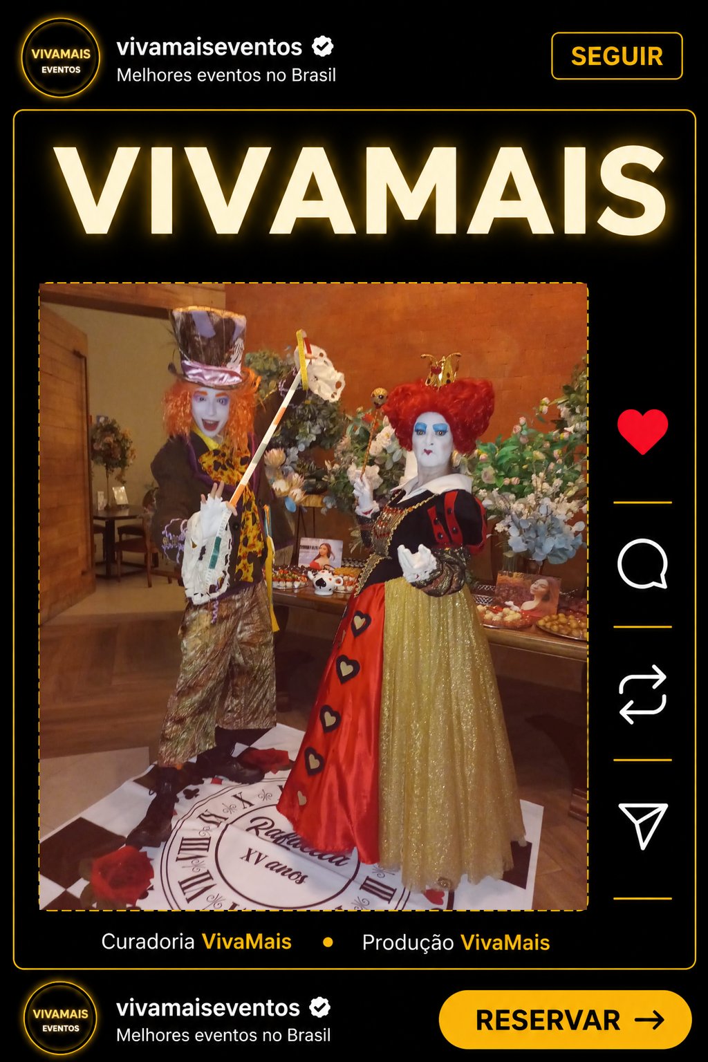 Chapeleiro e Rainha de Copas - Alice no País das Maravilhas alice card