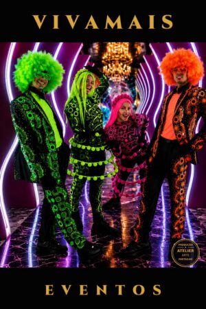 Dançarinos Neon – Combo 4 Artistas para Eventos e Festas — Produção Atelier Arte Fantasias