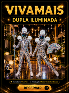 Dupla Iluminada - Artistas Espelhados com LED para Eventos Premium
