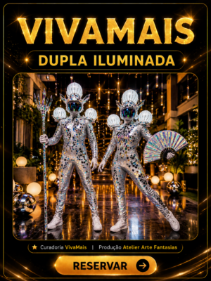 Dupla Iluminada - Artistas Espelhados com LED para Eventos Premium