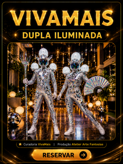 Dupla Iluminada - Artistas Espelhados com LED para Eventos Premium