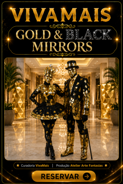 Gold & Black Mirrors Dupla para festas e eventos