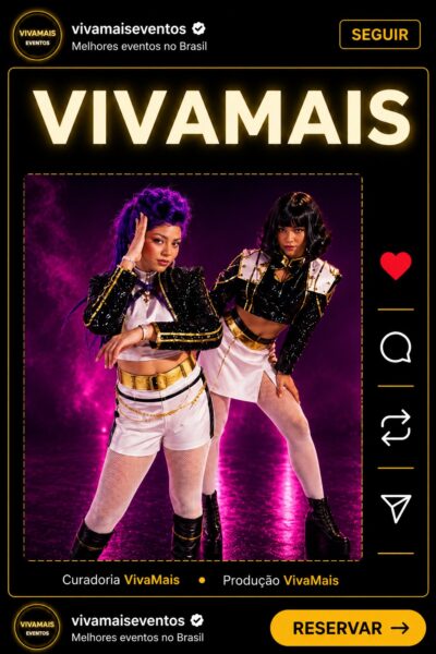 Guerreiras Huntrix Dupla - Atração KPOP para Festas huntrix dupla card