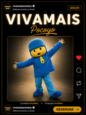 Pocoyo personagem vivo para festa infantil