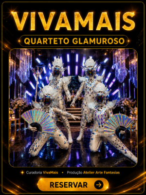 Quarteto Glamuroso - 4 Artistas Espelhados para Eventos Premium