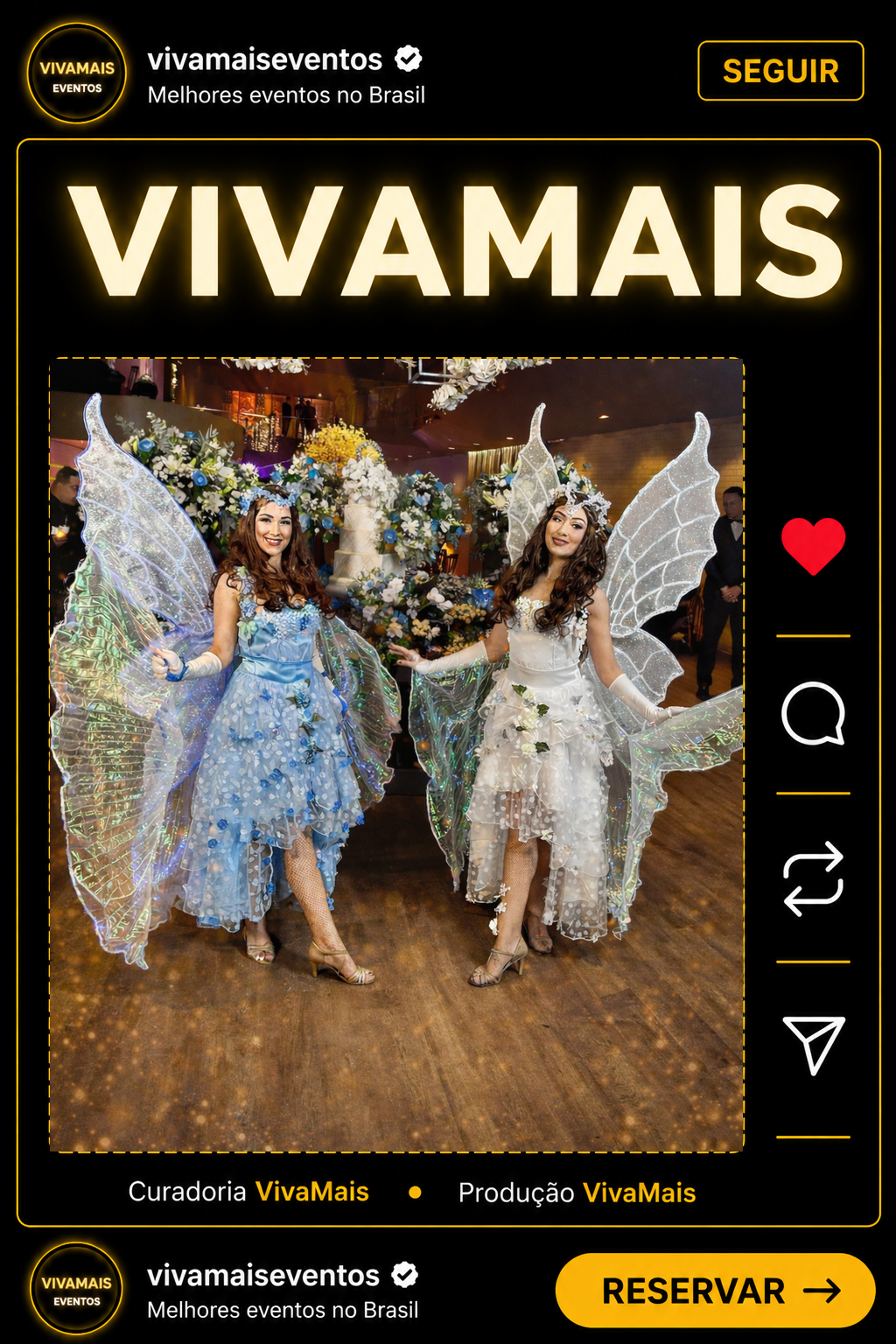 Fadas Azul e Branca para Festas e Eventos vivamais card 3699