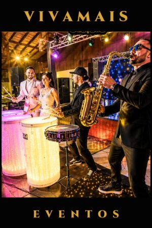 Tambores de LED com Saxofonista | VivaMais Eventos