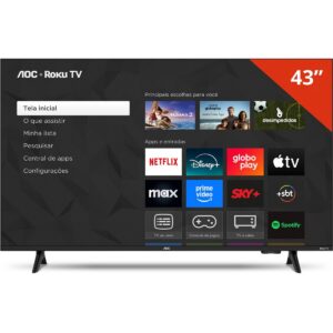 smart tv aoc full dled 43 polegadas 3hdmi 1usb preto