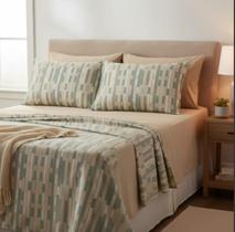 jogo de cama lençol casal queen 400 fios estampado 4 peças cores sortidas studio casa