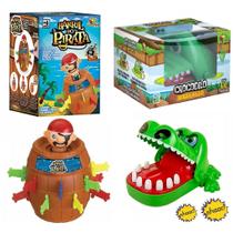 Kit Jogo Pula Pirata Barril + Jogo Croc Croc Crocodilo Morde Dedo Jacaré Dentista - ART BRINK kit jogo pula pirata barril + jogo croc croc crocodilo morde dedo jacaré dentista art brink
