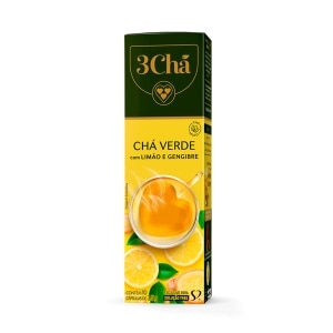 cápsula de chá verde com limão e gengibre tres 3 corações 10 unidades