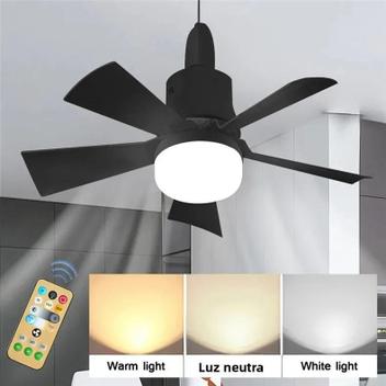 Ventilador de Teto LED com Controle Remoto - Regulável, Moderno e Sem Fio Ventilador de teto LED com controle remoto