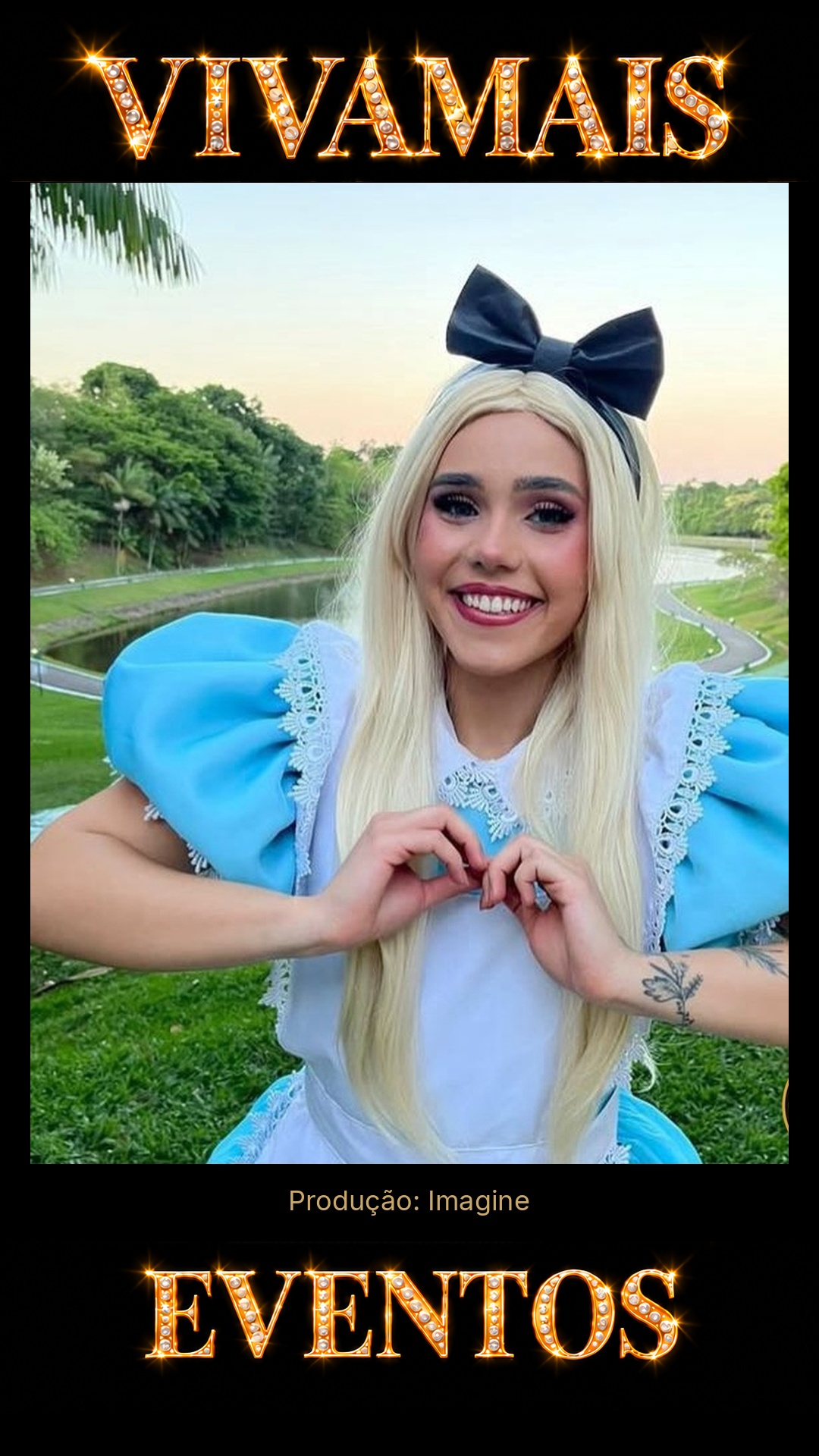 Aventureira de Vestido Azul — Personagem para Eventos GO Atração para festas — Imagine — VivaMais Eventos