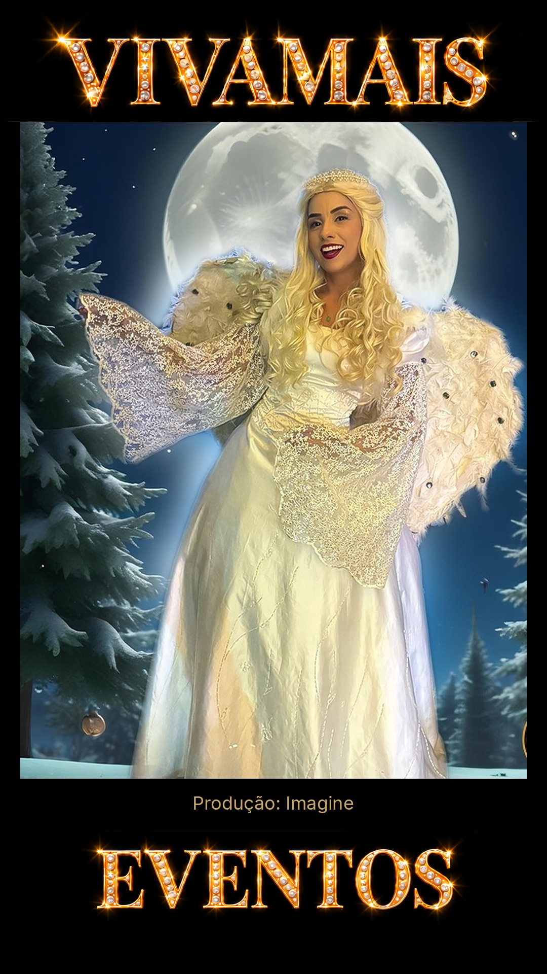 Anjos e Flocos de Neve — Recepção de Inverno GO Atração para festas — Imagine — VivaMais Eventos