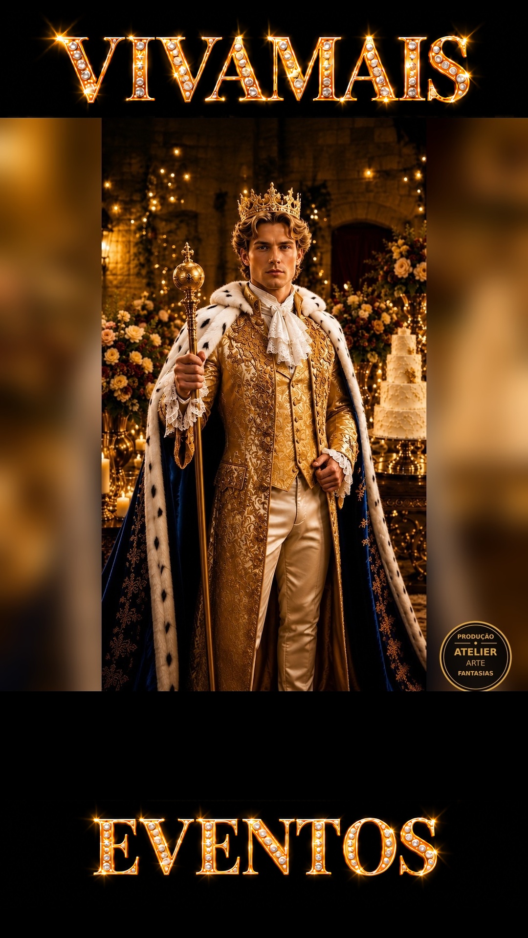 Rei Bridgerton Personagem de Época para Festas e Eventos capa reels v4 7680
