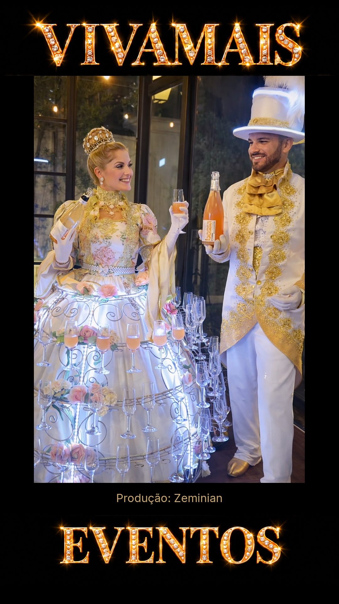 Casal Welcome Drink Atração Zeminian para festas — VivaMais Eventos