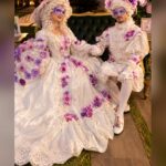 Casal de Época Lilás / Roxo - Baile de Máscaras