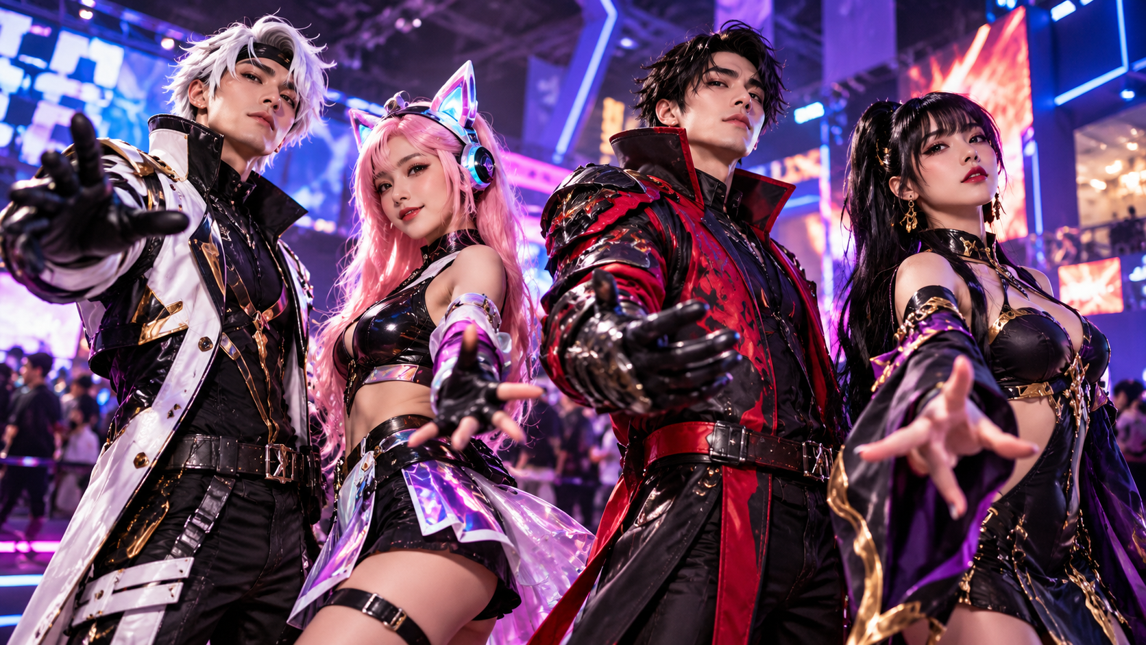 Festa Tema CCXP: Como Levar a Energia Geek para Sua Festa em SP | VivaMais Grupo de cosplayers em festa tema geek e cosplay estilo anime em São Paulo